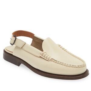 Hereu Raiguer Slingback Loafer Shoes Leather Quiet Luxury Classic Custard Sz 5.5